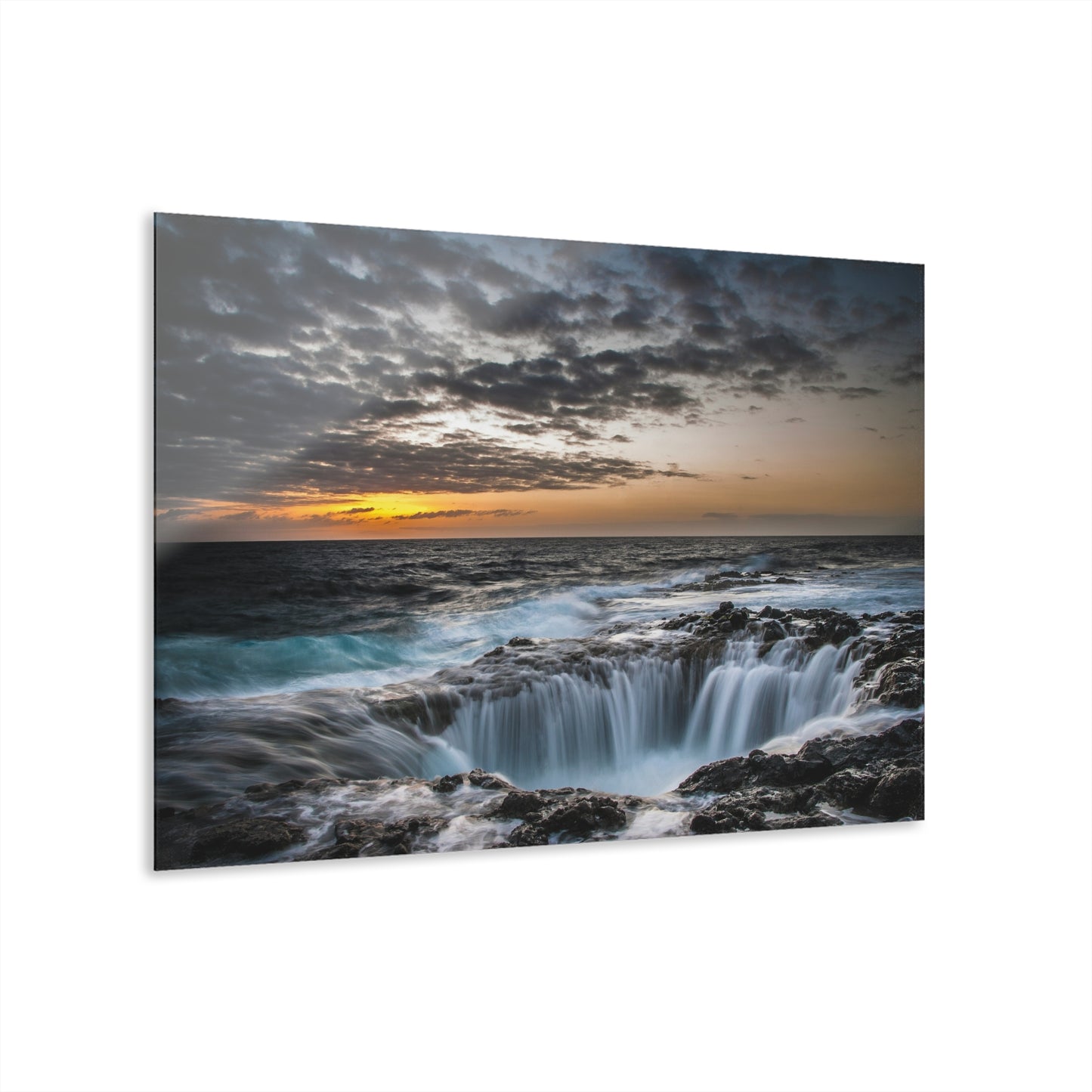 Deep Waterfall at Sunset -Acrylic Prints (French Cleat Hanging)