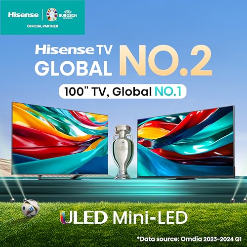 Hisense 100-Inch Class U7 Series ULED 4K UHD Google Smart TV (100U76N, 2024 Model) - QLED, Native 144Hz, Dolby Vision, Full Array Local Dimming, Game Mode Pro, Alexa Compatibility