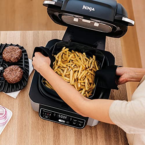 Ninja AG301 Foodi 5-in-1 Indoor Electric Grill with Air Fry, Roast, Bake & Dehydrate - Programmable, Black/Silver