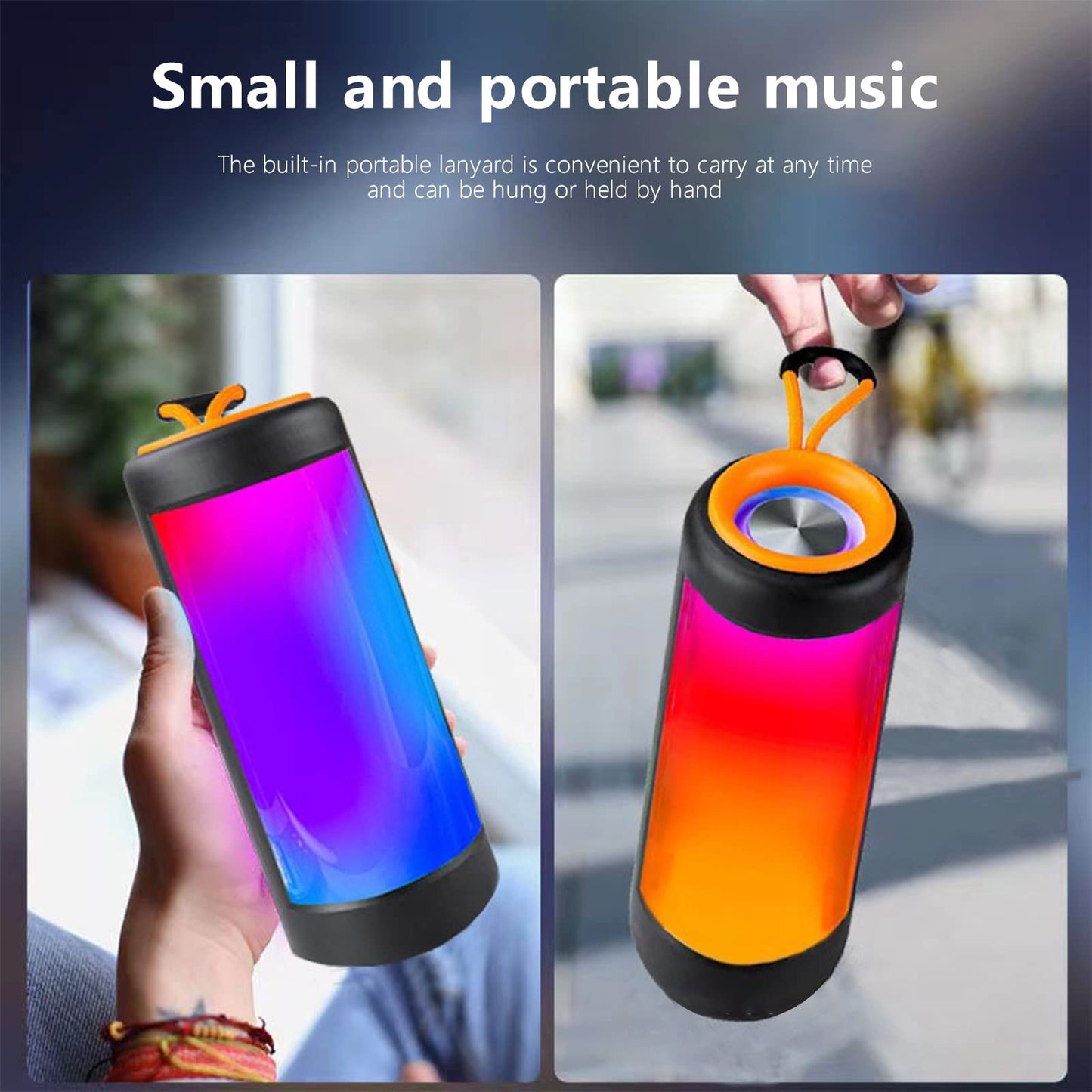 Portable Speaker with Colored Bluetooth Speaker Bluetooth 5.0 Also TFCard, AUX Cable, USB Flash Drive for Home Game Gifts