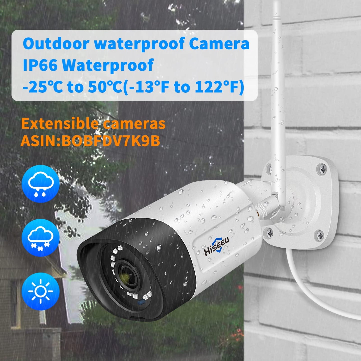 【Wireless Pro,Plug & Play】 Hiseeu 2.5K 5MP WiFi Security Camera System Outdoor,Expandable 16CH 8MP NVR, 1TB HDD,Spotlight,2 Way Audio, IP66 Waterproof, Motion Alert, DC Power Plug-in, 24/7 Recording